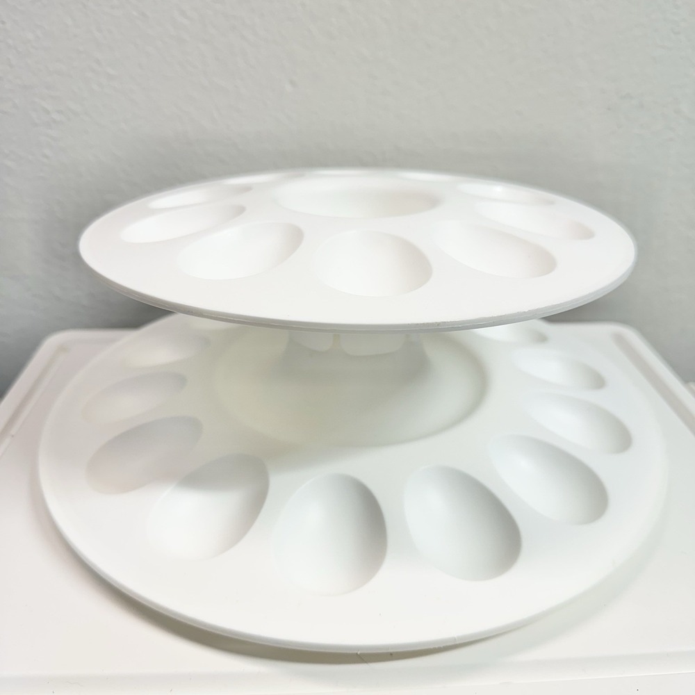 Tupperware White Deviled Egg Keeper Insert Trays Set of 2 Replacement Parts
